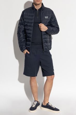 Emporio Armani Polo With Logo Patch, Mens, Navy Blue