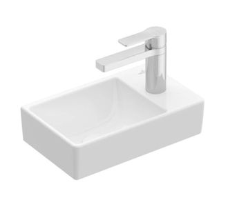 Villeroy & Boch Avento - Lavamanos 36x22 Cm, Sin Rebosadero, 1 Orificio Para El Grifo A La Derecha, Ceramicplus, Blanco Alpino 43003lr1