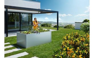 BIOHORT Huerto Urbano Metalico De 1.5 X 0,5 Color Gris Cuarzo Metalico