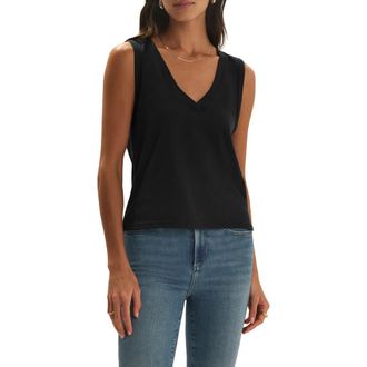 Favorite Daughter The Everyday Organic Cotton V-Neck Tank in Black at Nordstrom, Size X-Small