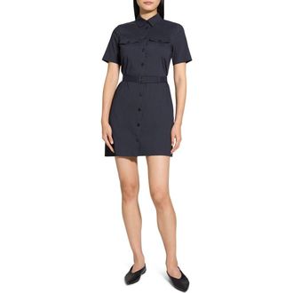 Theory Short Sleeve Belted Shirtdress in Concord at Nordstrom Rack, Size 12
