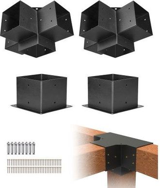 OEM Kit De Soportes Estables Para P&eacute;rgola, 15 X 15 Cm, 2 Soportes De Esquina Resistentes De 4 V&iacute;as, F&aacute;cil Instalaci&oacute;n, Vigas De Madera Para Cenadores, P&eacute;r