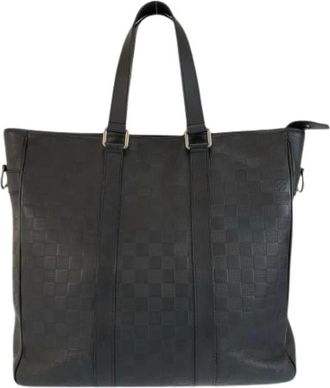 Louis Vuitton Pre-owned Tote Bags, male, Black, Size: ONE SIZE Pre-owned Tadao PM Damier Infini Tote Bag