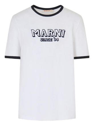 Marni contrast-trim crew-neck T-shirt - White