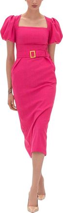 BGL Fashion Linen-Blend Midi Dress