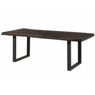 Massivmoebel24 FREEFORM 5 tavolo da pranzo in legno di mango - verniciato grigio / gambe in ferro U antracite matt 200x100