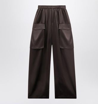 Frankie Shop Dark brown Delny satin cargo trousers