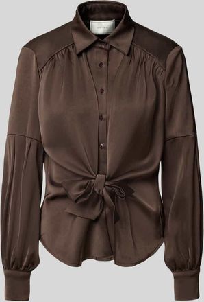 Neo Noir Neo Noir Hemdbluse mit Knopfleiste in Dunkelbraun, Größe 34