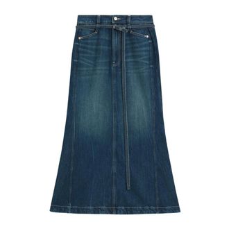 HUGO BOSS Dames, Rokken, Blauw, Maat: W26 Katoen