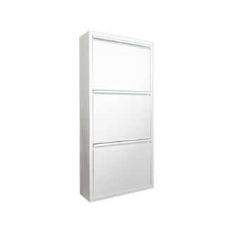 Dmora Zapatero Eliseo, Zapatero, Armario De Entrada Multiusos, Zapatero, 50x15h104 Cm, Blanco, Con Embalaje Reforzado - Dmora