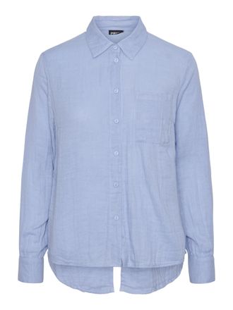 Pieces Womens Pckappel LS Shirt Long Sleeve Blouse, Hydrangea, Large