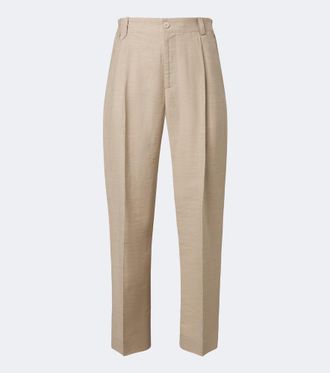 Jacquemus Croisi&egrave;re pleated linen-blend pants