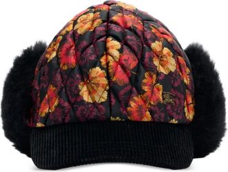 Burberry Cappello da baseball a fiori - Nero