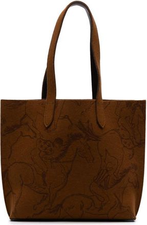 Herm&egrave;s Pre-owned Hermes Printed Felt Carrimi Tote MM Ladies [M]