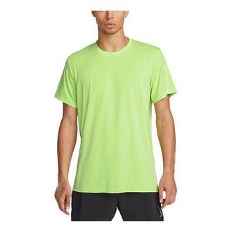 Nike Yoga Dri-FIT Solid Color Back Pattern Printing Round Neck Training Sports Short Sleeve Green DM8142-360