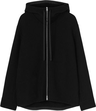 Jil Sander long-sleeve hooded jacket - men - Cotton/Silk - 50 - Black