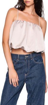 Susana Monaco Bubble Crop Satin Camisole in Sandstone at Nordstrom, Size X-Large