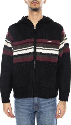 Obey Myers Zip Up Hood Sweater - Heren - Vesten met rits - Zwart - L - Katoen - Hoodies & sweatvesten
