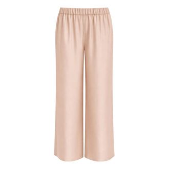 Seventy Wide Trousers, female, Beige, Size: XS Pantalone in Organza