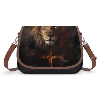 Generic Lion And Crossed Crossbody Bags for Women Fashion Leather Shoulder Handbags With Adjustable Strap