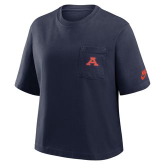 Nike Auburn Legacy Pocket Boxy Nike Womens College T-Shirt in Blue | 11CM41SAUV-SYF
