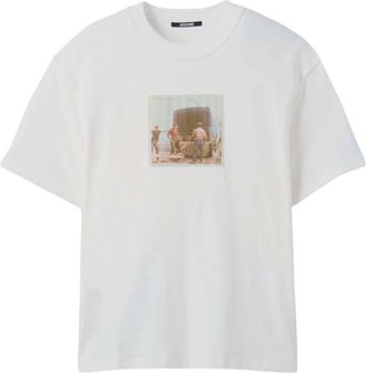 Jacquemus Beige Graphic Crew Neck T-Shirt