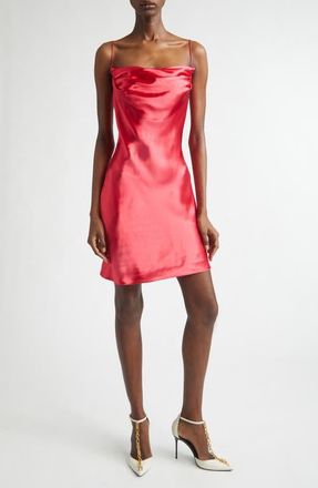 Balmain Thin Straps Satin Slipdress in 4Pk Live Fuchsia at Nordstrom, Size 10 Us