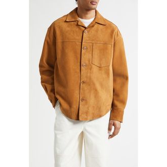 Ami Suede Overshirt in Caramel at Nordstrom, Size X-Large