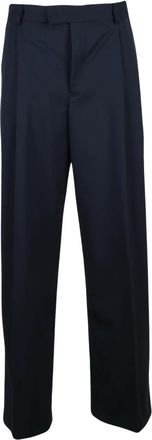 Mauro Grifoni Classico Wijde Broek - Dames - Wijde Broeken - Blauw - S - Wol - Broeken