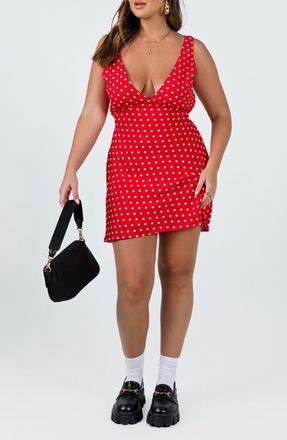 Princess Polly Nellie Dot Sleeveless Minidress in Red Polka Dot at Nordstrom, Size 10