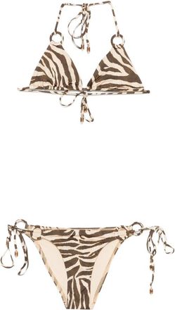 Zimmermann Wanderlust Ring-tie Zebra-pattern Bikini