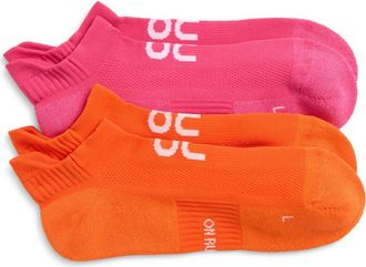 On Core Low 2-Pack Run Socks in Flame/Pink at Nordstrom, Size X-Small