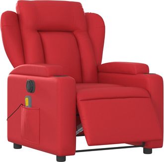 vidaXL Vidaxl - Sill&oacute;n De Masaje Reclinable El&eacute;ctrico De Cuero Artificial Rojo