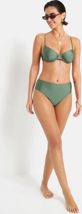 Lascana B&uuml;gel-Bikini-Top LSCN BY LASCANA Nele, Damen, Gr. 34, Cup B, gr&uuml;n (olive), Polyamid, leicht gl&auml;nzend, unifarben, Bikini-Oberteile B&uuml;gel-Bikini-Top, mi