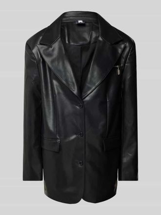 Karo Kauer Lederblazer mit Reverskragen in Black, Gr&ouml;&szlig;e M