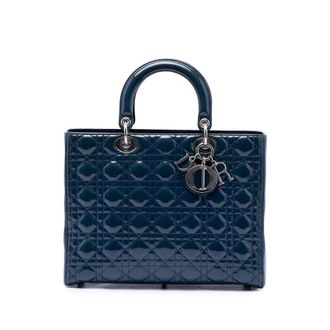 Dior Pre-owned Dior Large Patent Cannage Lady Satchel Ladies 3JKV5WAAO36VBVXQ