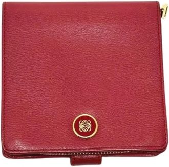 Loewe Pre-owned Lederen Portemonnee - Dames - Vintage Accessoires - Rood - ONE Size - Leer - Vintage