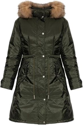 Moncler Jassen, Dames, Groen, M, Leer, Moustique Down Jacket