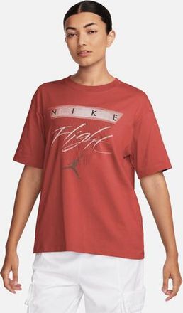 Nike Jordan Womens GF Graphic Flight Short Sleeve T-Shirt - Dune Red/Dust Size S