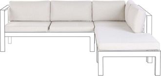 Beliani Beliani - Set di copricuscini da giardino per divano angolare idrorepellente uv bianco sporco Messina