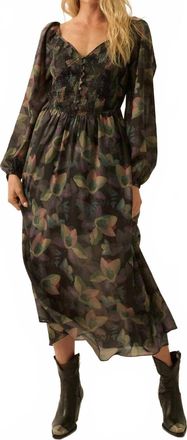 Promesa Floral Sweetheart Midi Dress In Black