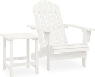 vidaXL Vidaxl - Silla Con Otomana Y Mesa Jard&iacute;n Adirondack Macizo Abeto Blanco