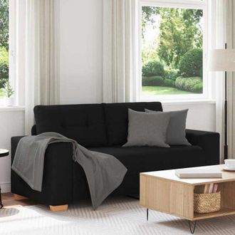 vidaXL Sof&aacute; Loveseat De Tela Negra De 140 Cm Vidaxl