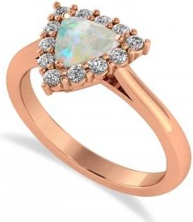Allurez Diamond & Opal Trillion Cut Ring 14k Rose Gold (1.24ct)
