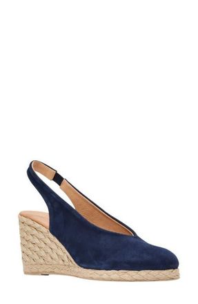 Andr&eacute; Assous Pamala Slingback Wedge Pump in Navy Suede at Nordstrom, Size 10