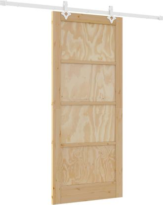 vidaXL Puerta Corredera Natural Y Blanco 86 X 198,5 Cm Vidaxl