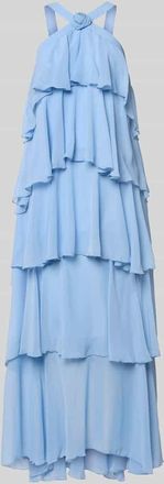 Vero Moda Volant Abendkleid mit V-Ausschnitt Modell FELICIA in Bleu, Gr&ouml;&szlig;e XL