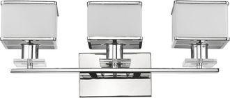 Chloe Lighting TRILLUMINATE Contemporary 3 Light Chrome Finish White Opal Glass Bath Vanity Wall Fixture 24 Wide