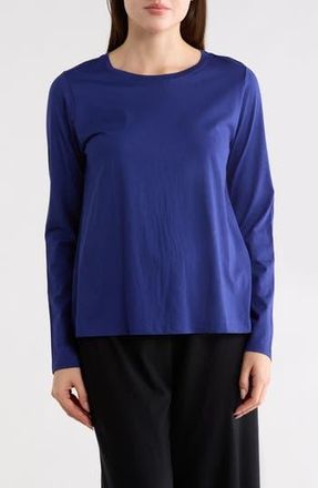 Eileen Fisher Organic Cotton Long Sleeve T-Shirt in Infinity at Nordstrom Rack, Size Xx-Small