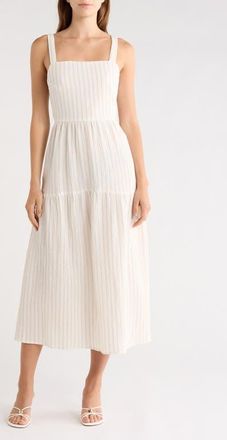 Favorite Daughter The Go-To Cotton Dress in Light Khaki Stripe at Nordstrom, Size Medium